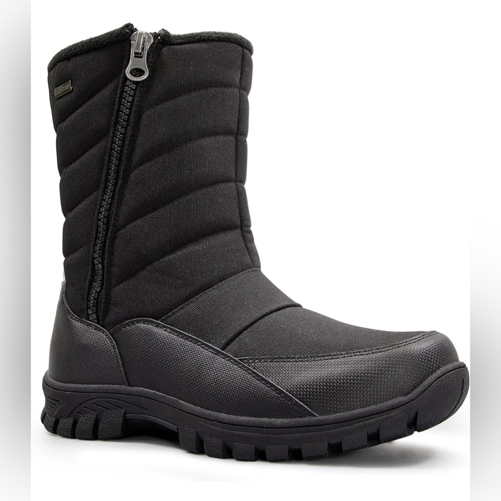 mysoft Mens Winter Snow Boots Waterproof Insulated Mid-Calf Hiking Boot Fur Line